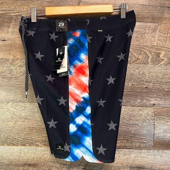 Rip Curl Other - Men's Rip Curl Mirage Freebird Mid Length Patriotic Flag Boardshorts Size 29 NWT